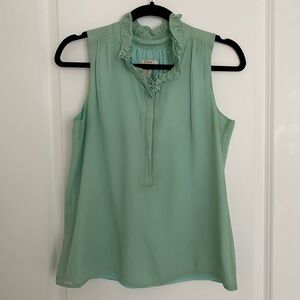 J. Crew | Ruffleneck Crepe Sleeveless blouse